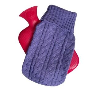 Hot Water Bottle +Sweater Knit Cover Bed Warmer Winter Comfort Heat Cold Therapy